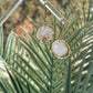 White round marble dangles with gold ring