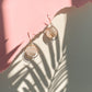 White round marble dangles with gold ring