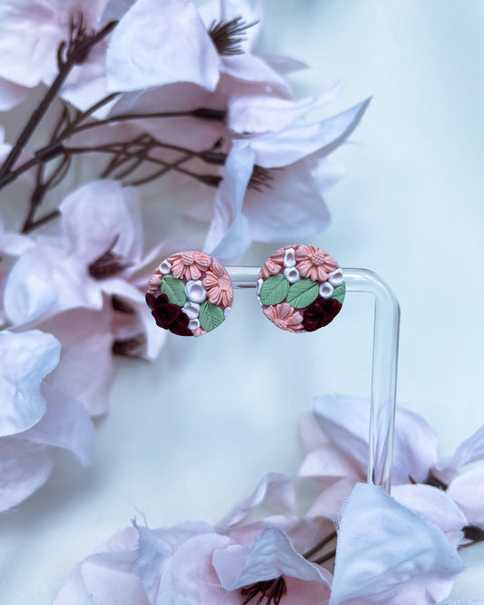 Spring flower round studs