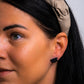 Black half flower studs