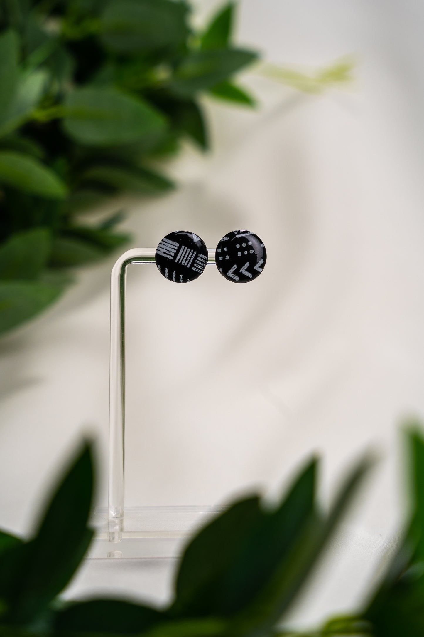 Black tribal studs