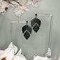Black with gold sprinkle double leaf dangles