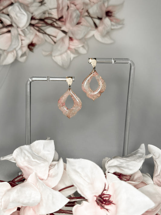 Light pink marble Moroccan style dangles
