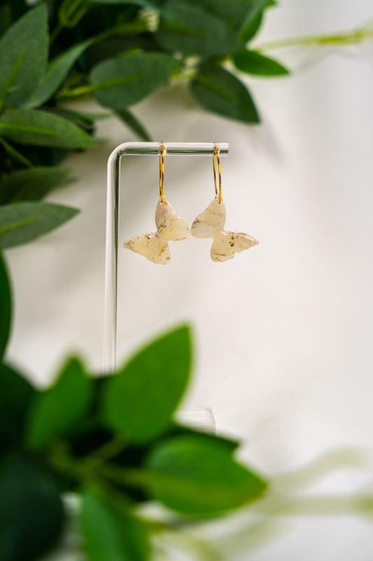 White marble butterfly dangles