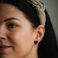 Black with gold sprinkle little heart studs