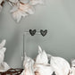 Black with gold sprinkle little heart studs